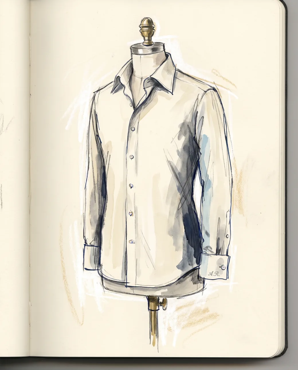 Illustration of a custom dress shirt
