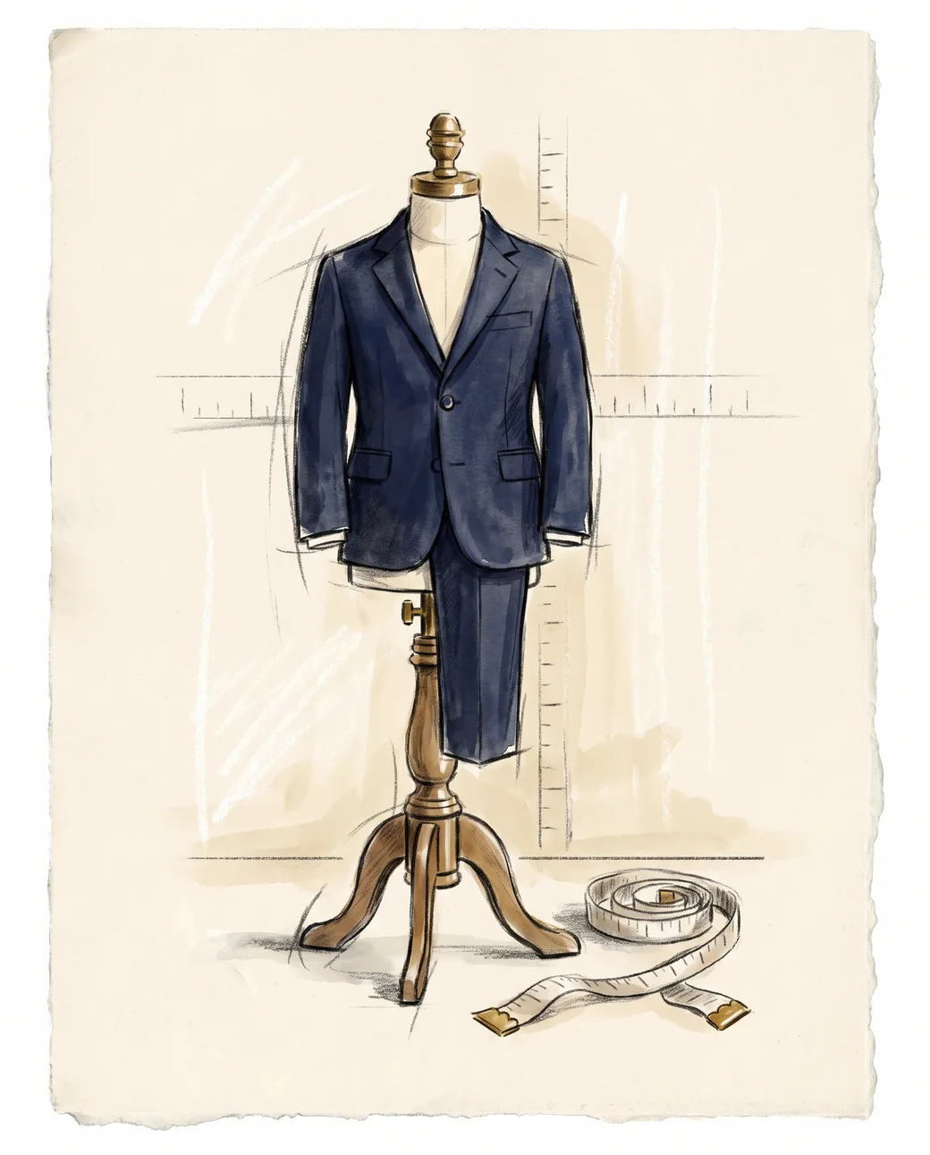 Illustration of a boy's tailored suit