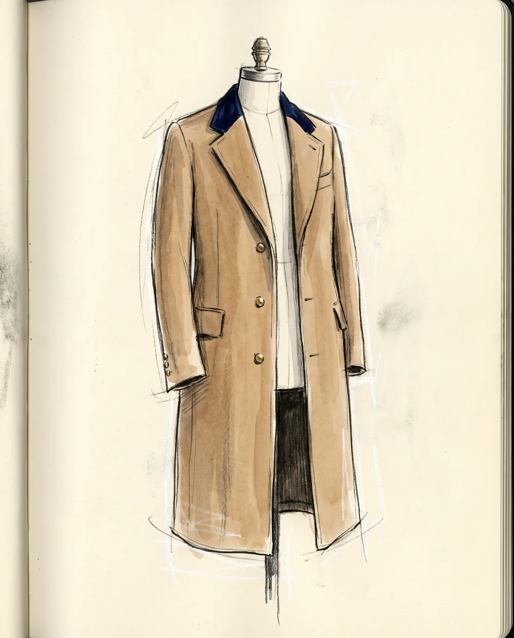 Illustration of a tailored topcoat