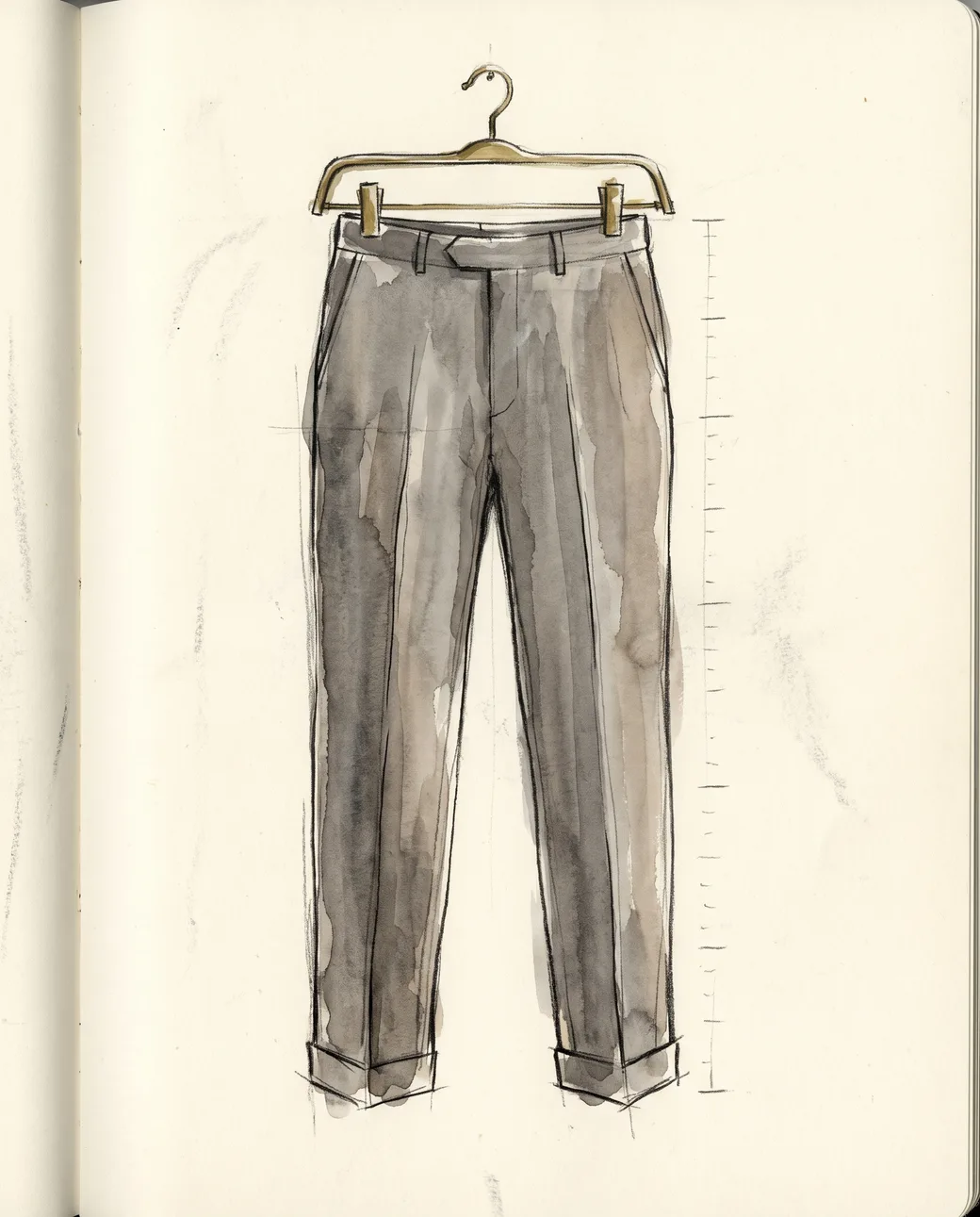 Illustration of tailored trousers