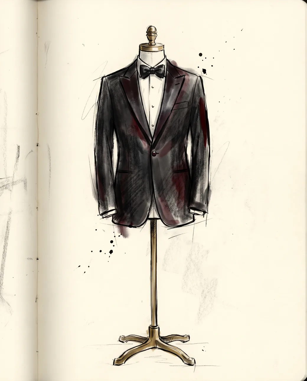 Illustration of a black-tie tuxedo
